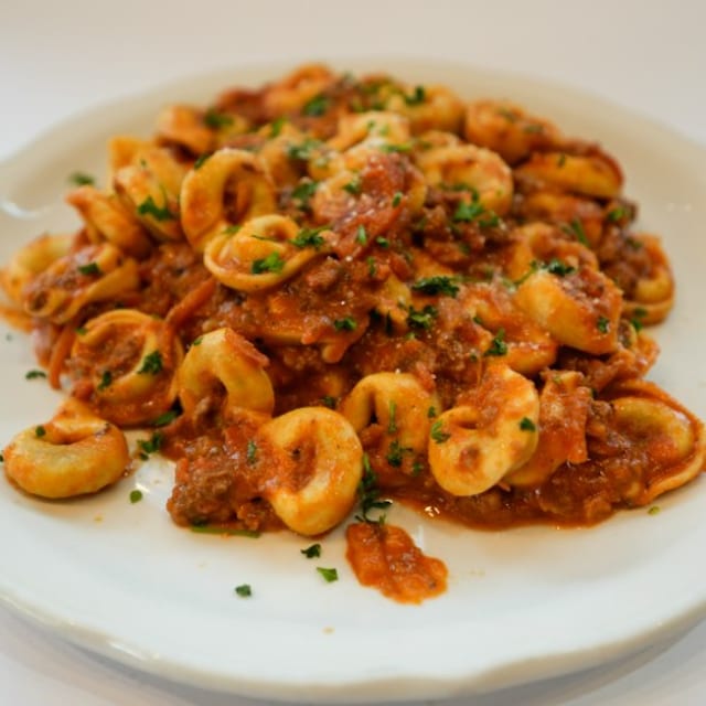 Tortellini with Bolognese Sauce.
